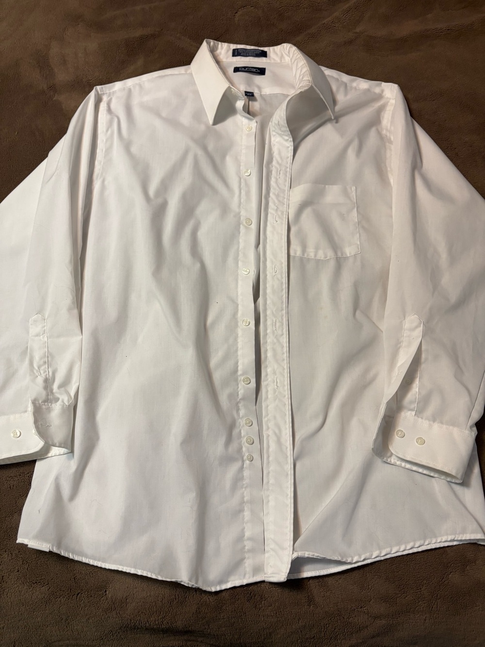 Puritan White Button Down Men’s Casual/Dress  Shirt, Sz 18 34/35 BIG